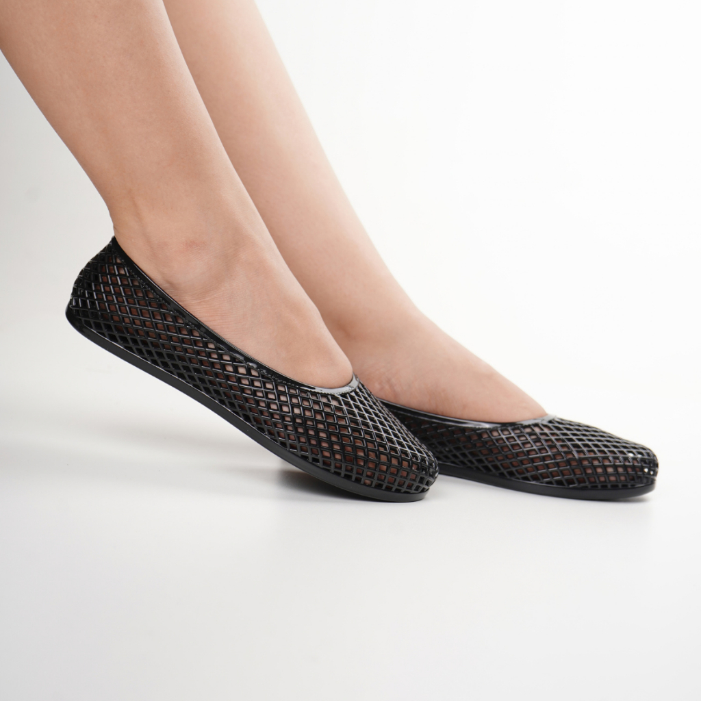 Sapatilha Mesh Flat Feminina Bico Redondo Transparente Leve Siena Shoes