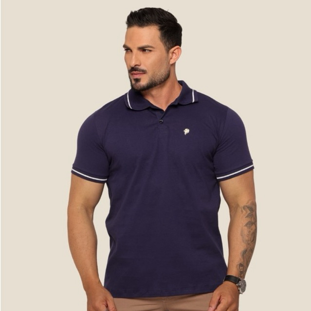 Camisa Polo Masculina 100% Algodão com Gola Top para Mais Conforto