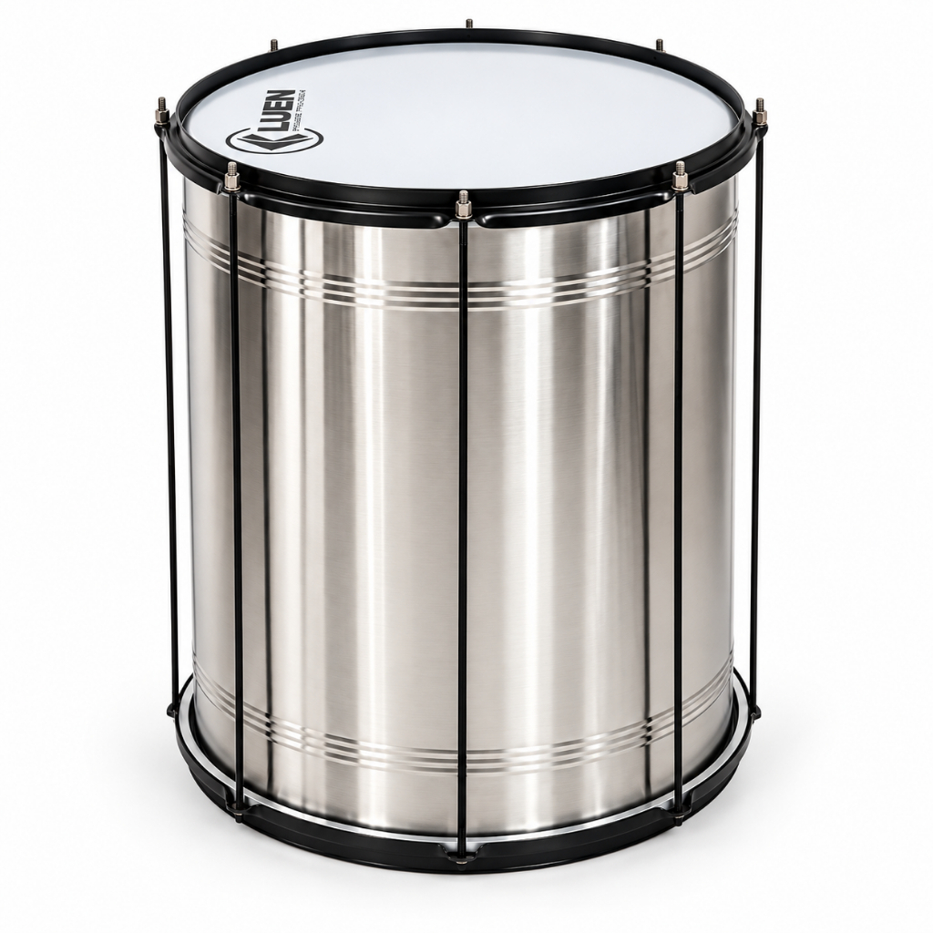 Surdo Luen 60x18cm Prateado Pele Leitosa