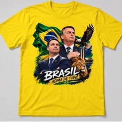 Camiseta Unissex Flávio Jair Bolsonaro Patriota – 100% Algodão Fio 30.1 | Estampa Exclusiva