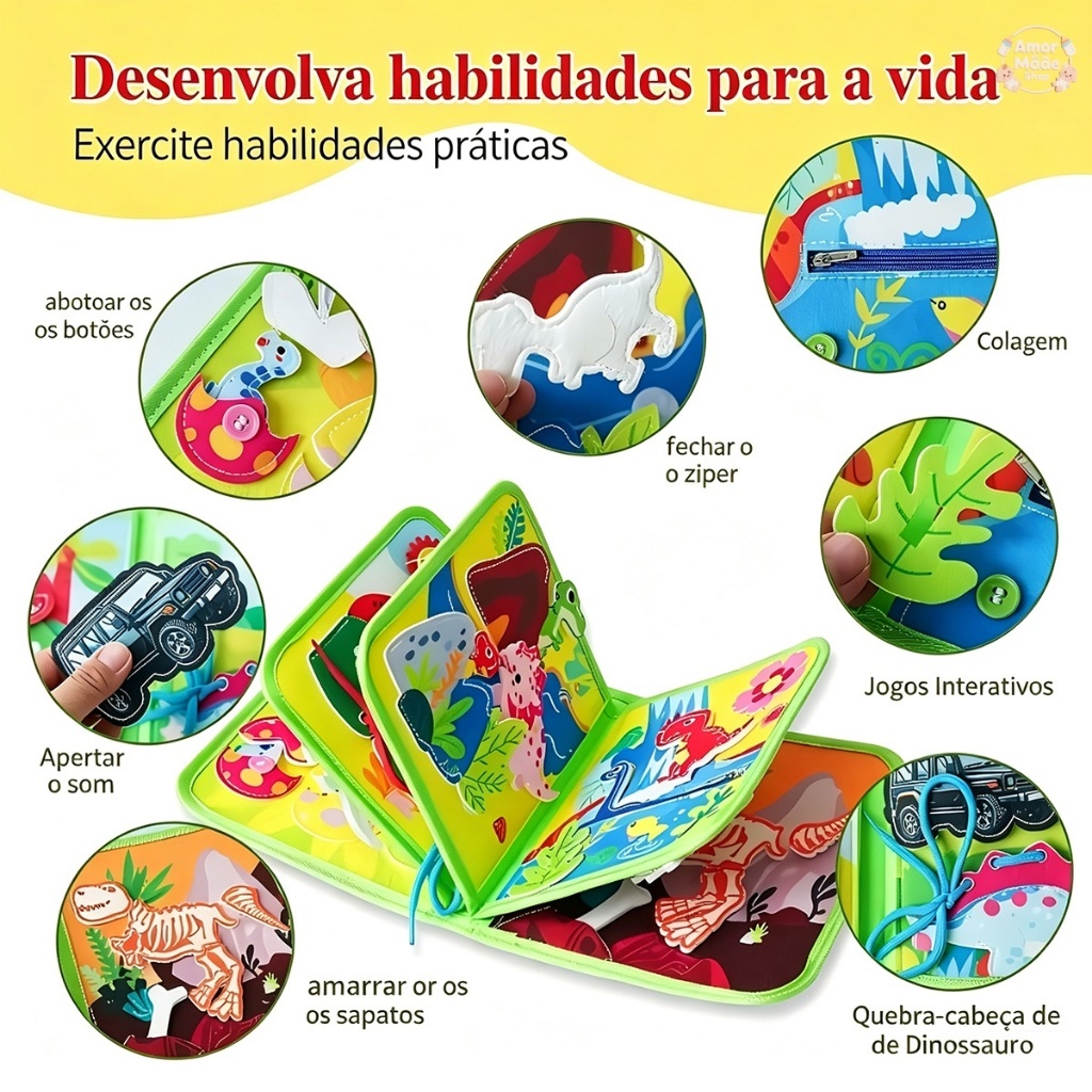 Maleta de Atividades Montessori Busy Board para Toddlers Brinquedo de Rotinas do Dia a Dia — imagem 2 de 2