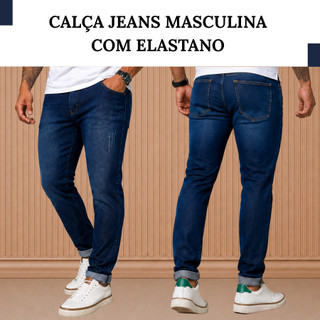 Calça Jeans Masculina Preta com Efeito Puído Estilo Urbano Casual Peça Versátil Para o dia a dia.