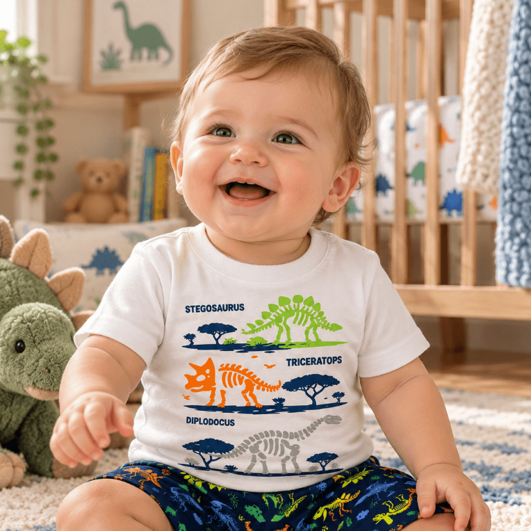 Conjunto Camiseta em Meia Malha - Estampada + Bermuda em Tactel com Elastano - Menino -1/2/3