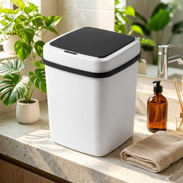 Lixeira com Sensor Automático Inteligente Abre Fácil em Cesto Lixo Casa Quarto Banheiro Cozinha Escritório Praticidade