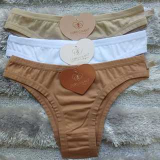 Kit 5 Calcinha Básica Algodão Tanga Corpo Colado