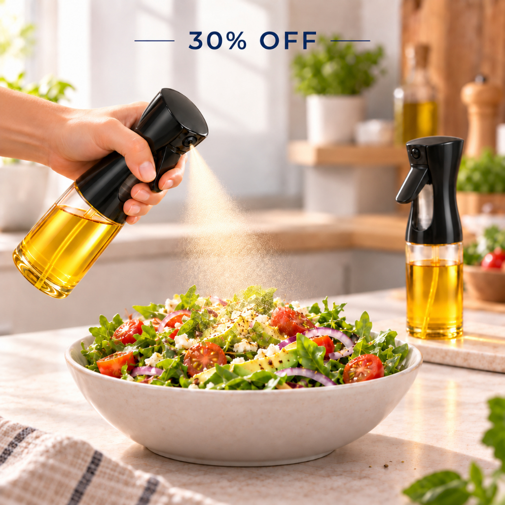 Borrifador Spray de Azeite 220ml em Vidro Óleo Vinagre Shoyu Pulverizador Air Fryer Cozinha Moderna