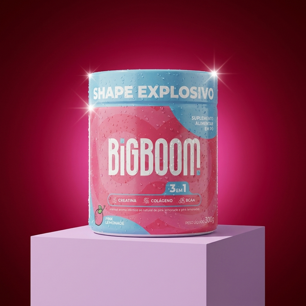 Imagem BigBoom Creatina Monohidratada 3 em 1 - 300g com Colágeno e BCAA