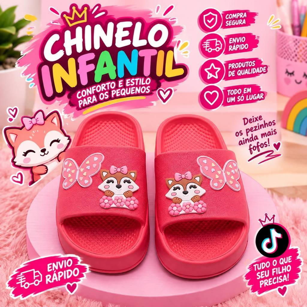👉 Sandália Infantil Divertida com Personagens – Confortável, Leve e Antiderrapante