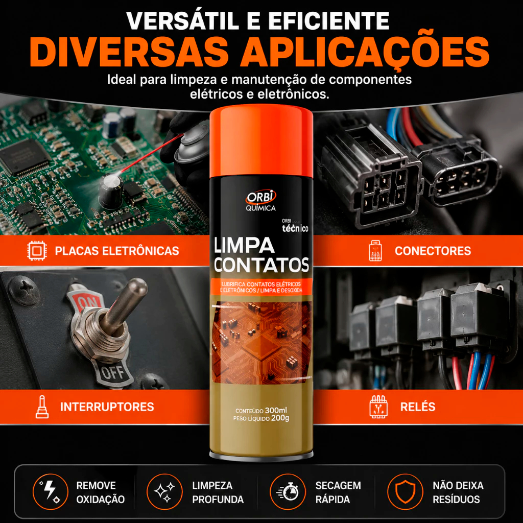 Limpa Contato Eletrônico Spray Aerossol 300ml Super Prático Rápido Reparo Limpeza · foto 2