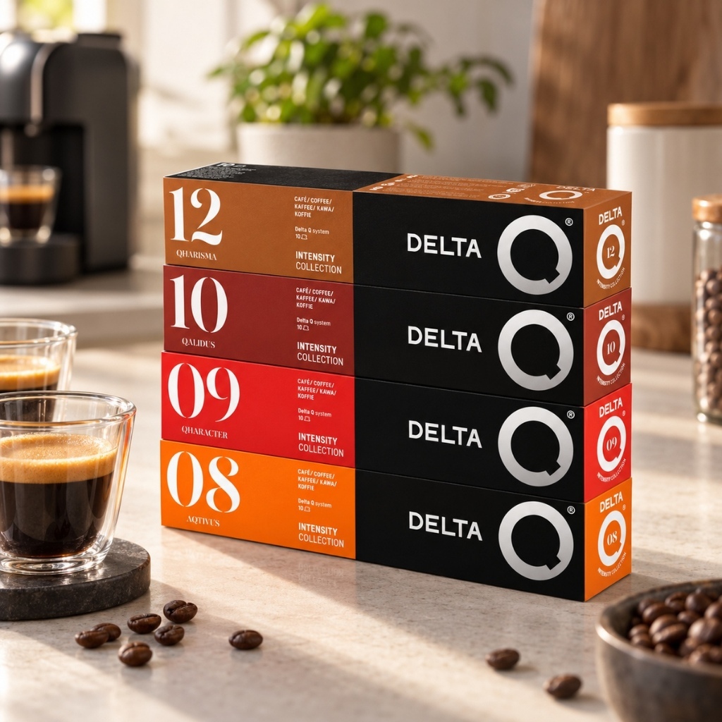 Kit 40 Cápsulas Variadas Delta Q para Cafeteira Delta Q Café Expresso Intensidades 08, 09, 10, 12 Sabor e Aroma Marcante