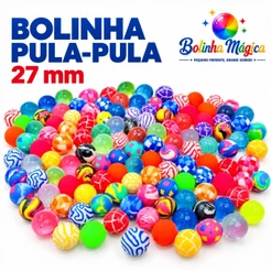 30 Bolinha Pula Pula 27MM Colorida Pacote Para Maquina De Venda Vending Machine P/ Kit Lembrancinha