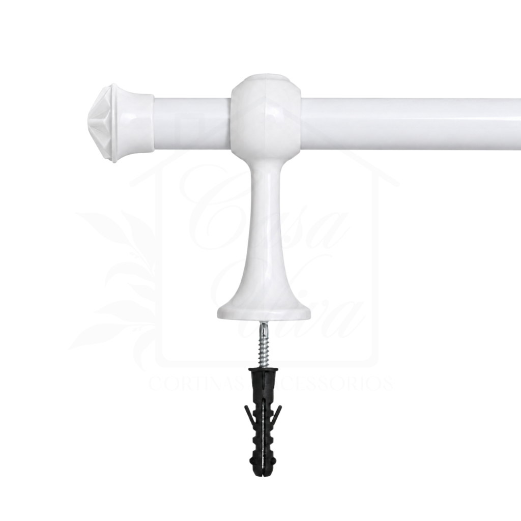 Kit Varão de Cortina 1,20 Metros 19mm Madeira P/ Quarto ou Sala Varal Completo P/ Instalação.