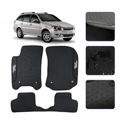 Jogo de Tapete Emborrachado para Palio Weekend 2012 a 2020 Kit Premium Impermeavel