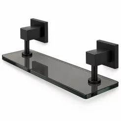 Porta Shampoo para Banheiro Vidro Luxo Modelo Grécia Preto