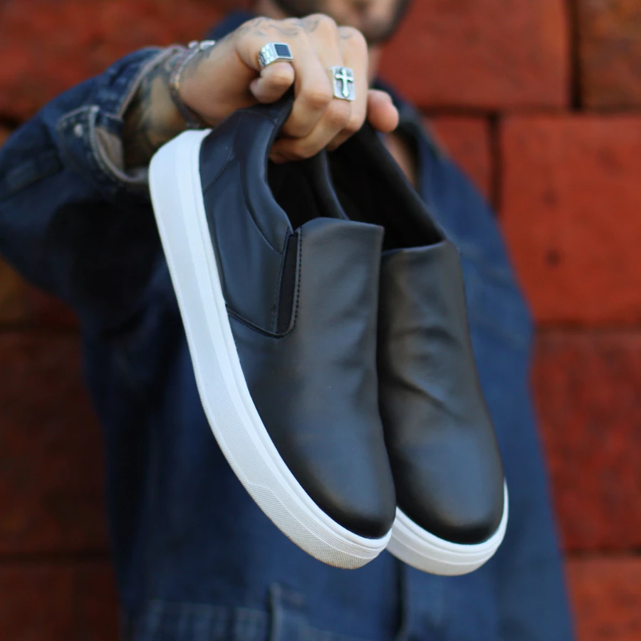 Tênis Slip On Calce Fácil Masculino Confortável Iate Casual Sem Cadarço Dia a Dia