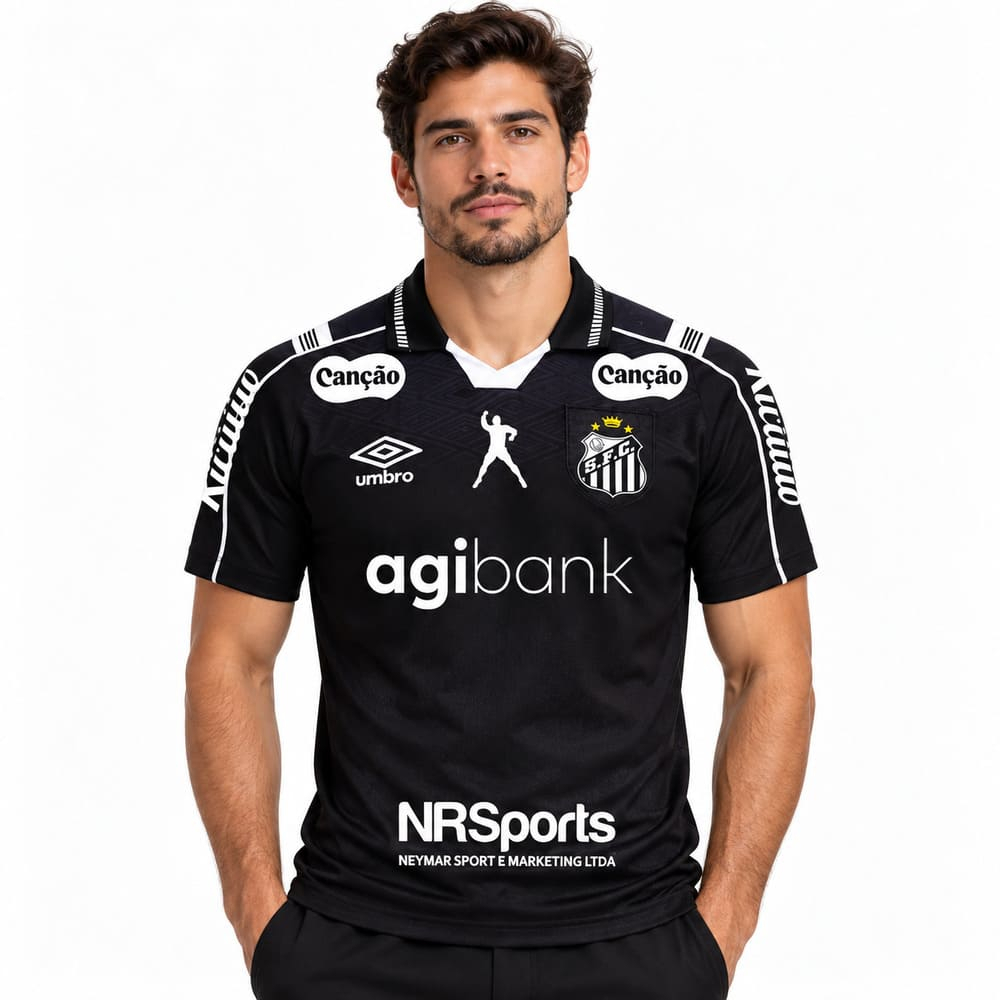 Imagem Camisa Santos III Umbro 26/27 Torcedor C/Patrocínio Preto