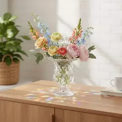 Vaso de Vidro Diamond 14,5 cm Lyor para Flores Arranjos Decoração Mesa Aparador Sala Estante Lavabo Design Elegante Casa