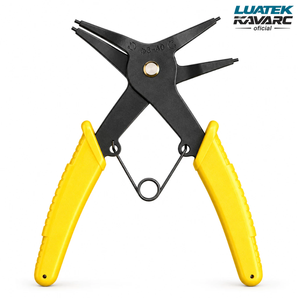 Alicate para Anéis de Retenção 10-40mm Uso Interno e Externo Multiuso 2 em 1-LUATEK — imagem 1