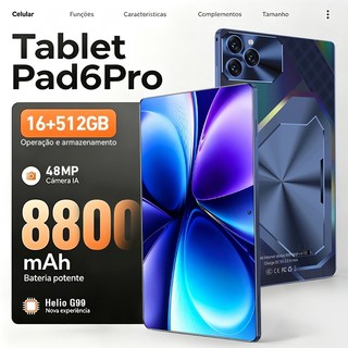 Tablet Pad6 Pro 11.6" Display Android 15 16GB+512GB 8800mAh Battery 24MP 48MP Camera Free Protective Case