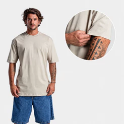 Camiseta Oversized Básica Masculina 100% Algodão Streetwear – BRUNX