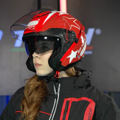 Capacete Aberto Gp Tech OF669 Estados Unidos Com Óculos Interno Fumê