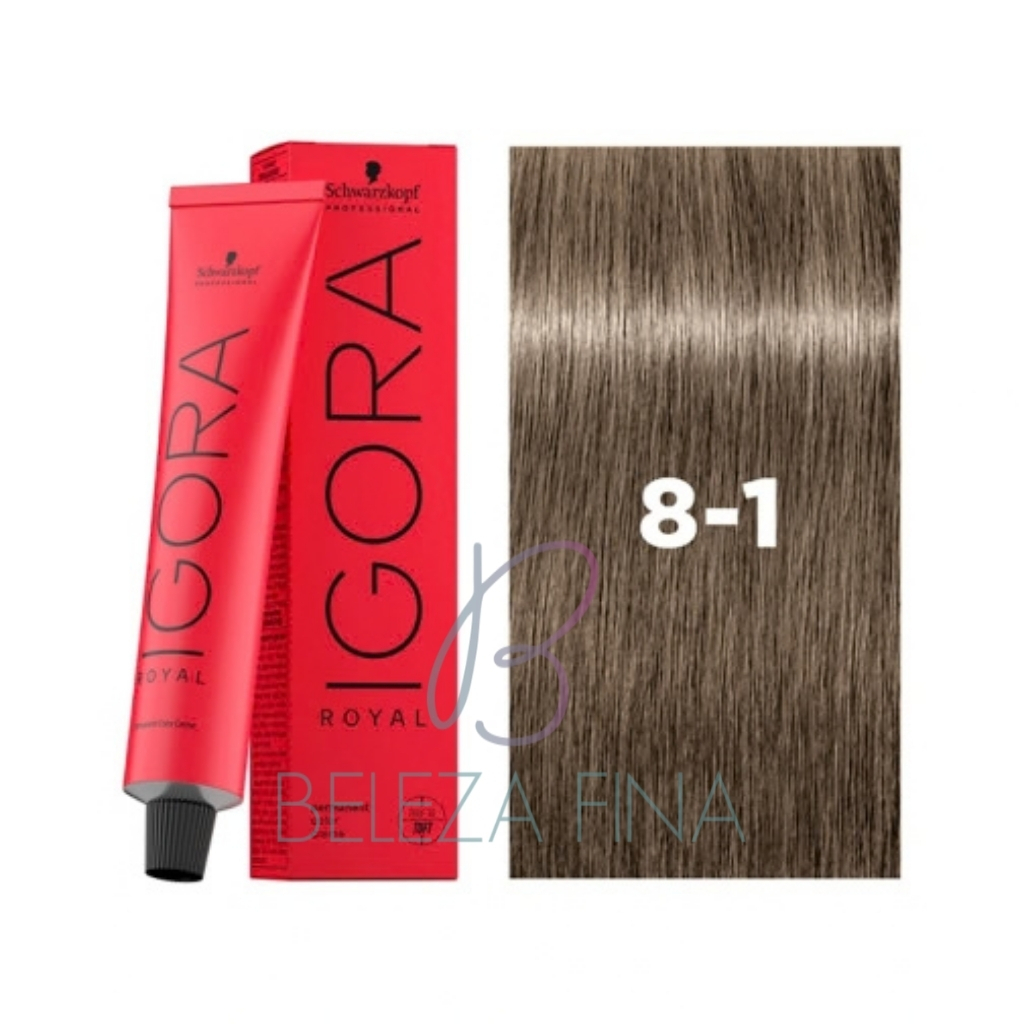 Coloração Schwarzkopf Igora Royal Tintura 8-1 60g LOURO CLARO CINZA
