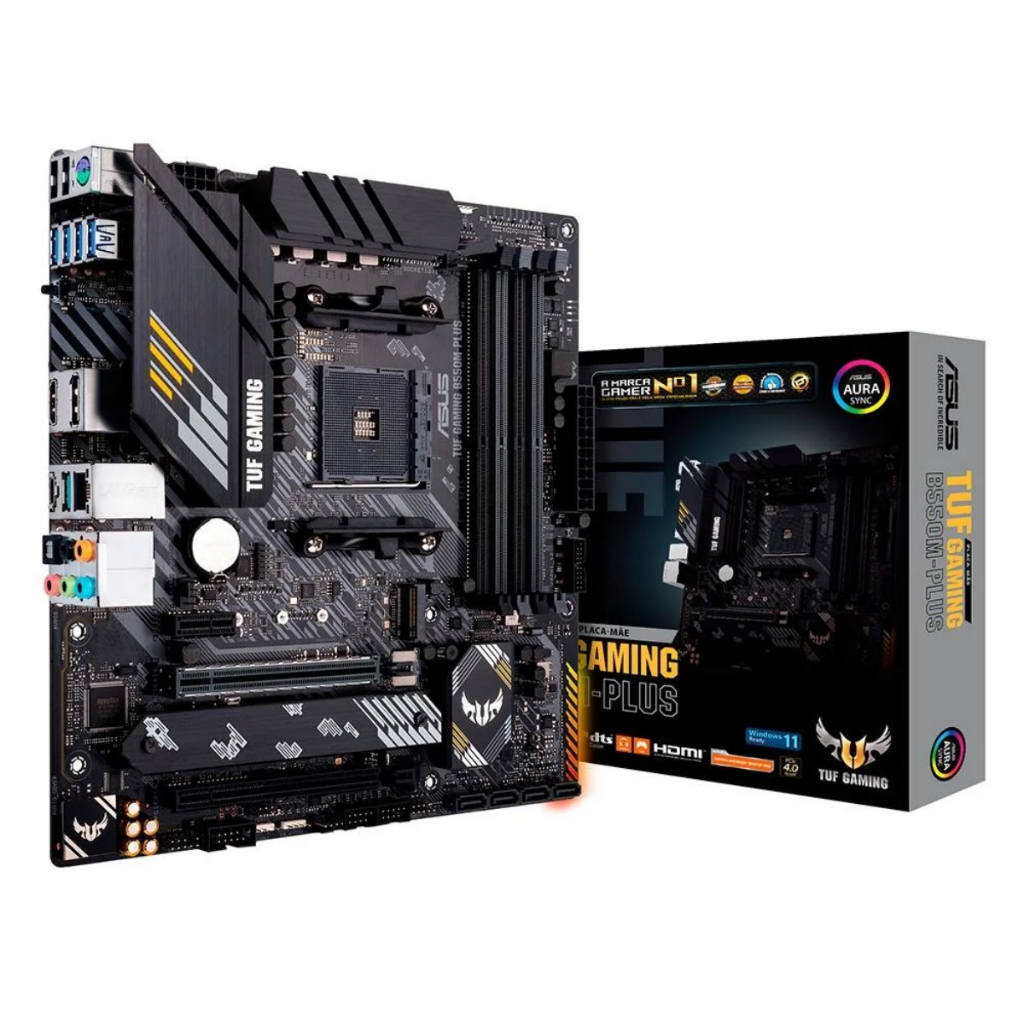 Placa Mãe Asus TUF Gaming B550M-Plus, Chipset B550, AMD AM4, mATX, DDR4 - PC Gamer Desempenho