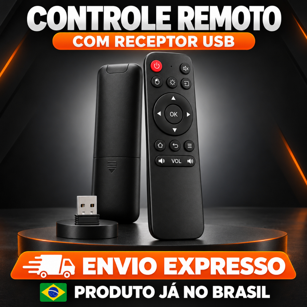 Controle Air Mouse Sem Fio 2.4G Receptor USB Giroscópio para TV Box… (Acessórios do MD)