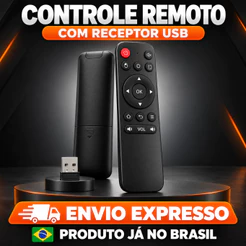 Controle Air Mouse Sem Fio 2.4G Receptor USB Giroscópio para TV Box Smart TV Projetor PC Notebook Android