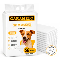 Tapete Higiênico Premium Caramelo - Ultra Absorção Combate Mau Cheiro Não vaza - Adesivos para Fixar