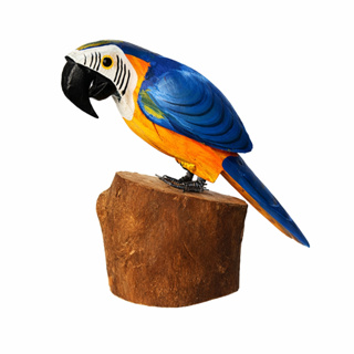 Passarinho no Toco Madeira Artesanal 14cm Escultura Fauna Brasileira Tucano Arara Coruja Decoração Rústica em Oferta na Shopee