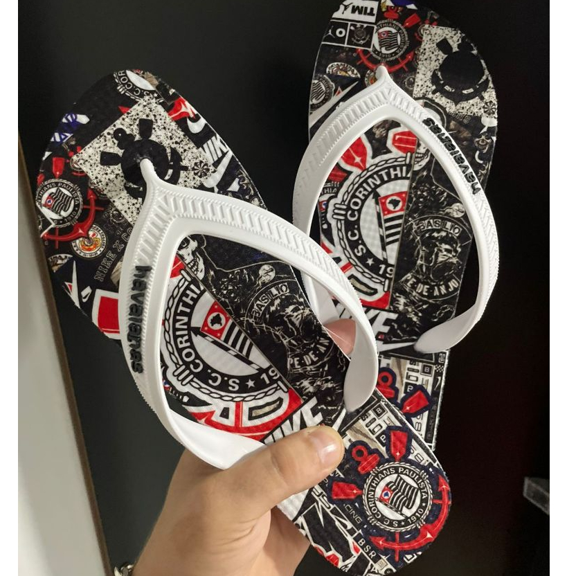 SANDALIA CHINELO CORINTHIANS FUTEBOL