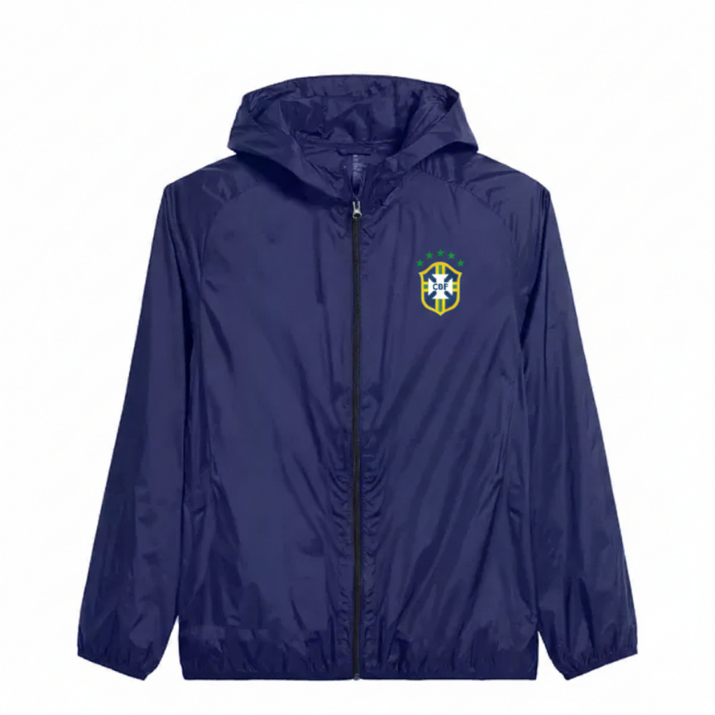 Blusa Corta Vento Masculino Com Capuz Seleção Brasileira Futebol Copa Do Mundo 2026 Ultra Leve