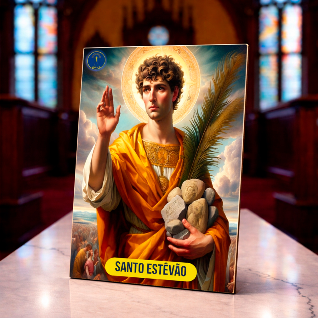 QUADRO DECORATIVO PLACA MDF- SANTO ESTÊVÃO