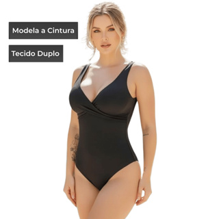Body Modelador Feminino Cintura Definida Afina Silhueta Tecido Duplo + Bojo Praia/Hidroginástica em Oferta na Shopee