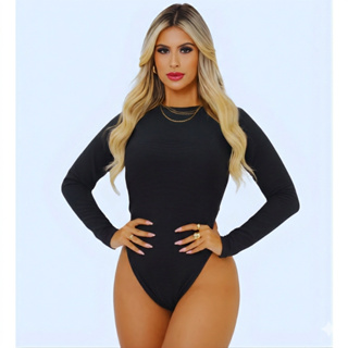 Body Feminino Gola Careca Manga Longa Anarruga Quentinho Confortavel Gola Canoa Versatil Collant em Oferta na Shopee