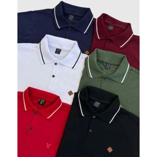 Kit 6 Camiseta Polo Masculina 100% Algodão Para Homem Basica P ao G3 em Oferta na Shopee