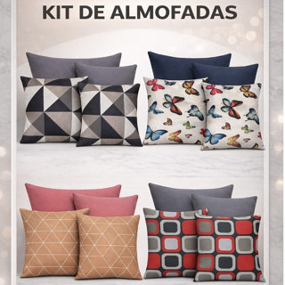 Kit 04 Capas Almofadas Decorativa Estampadas e Lisas em Oferta na Shopee