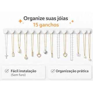 Organizador de Joias para Pendurar Coração de Parede Expositor de Anéis Suporte para Colares e Pulseiras Com 15 Ganchos em Oferta na Shopee