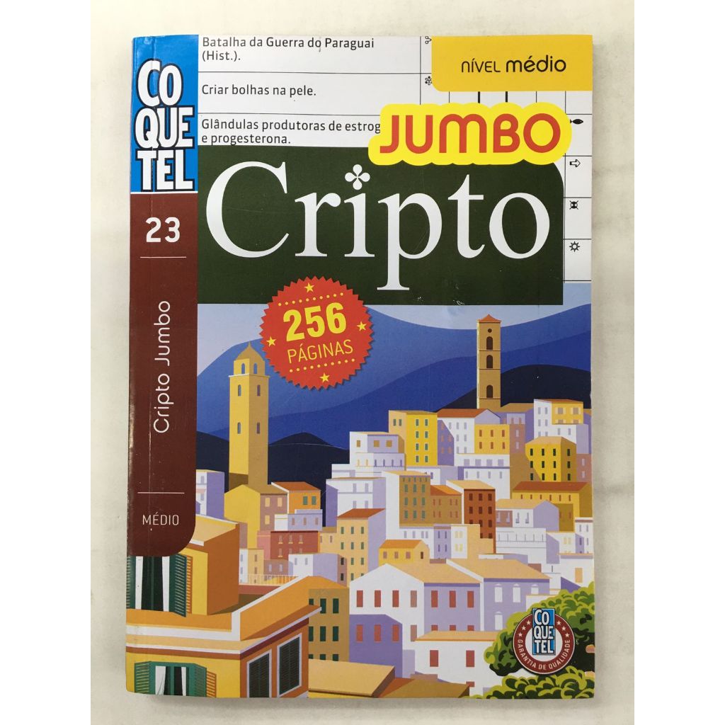 Passatempo Coquetel Cripto Jumbo nível Médio Letras Grandes