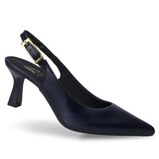 Scarpin Feminino Slingback Salto Fino Médio Com Fivela No Cabedal Elegante E Social 028 em Oferta na Shopee
