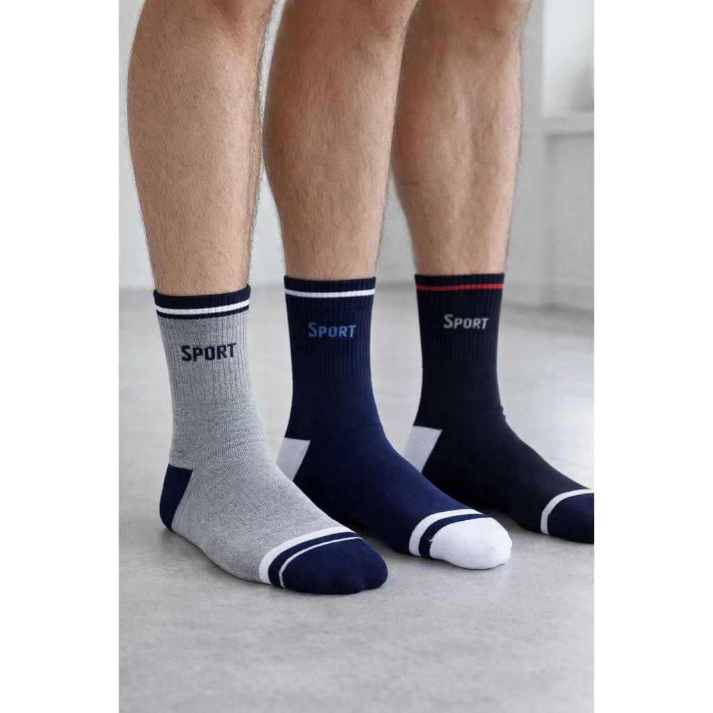 Kit 12 Meia Masculina Cano longo Esportiva  Confortável Sport tamanho unico 40-46 Algodão