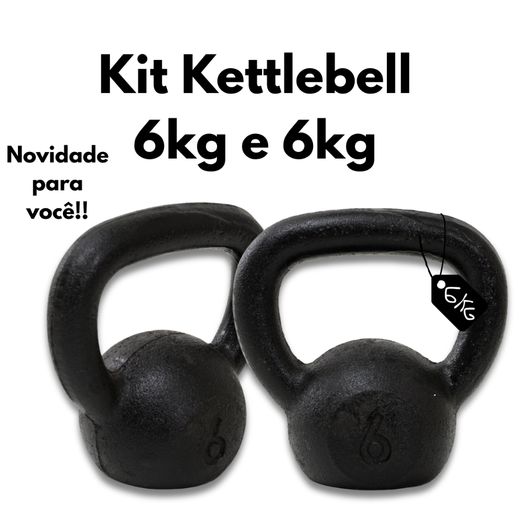 Kit Kettlebells 6kg e 6kg Treinamento Musculação Cross Training e Academia em Casa