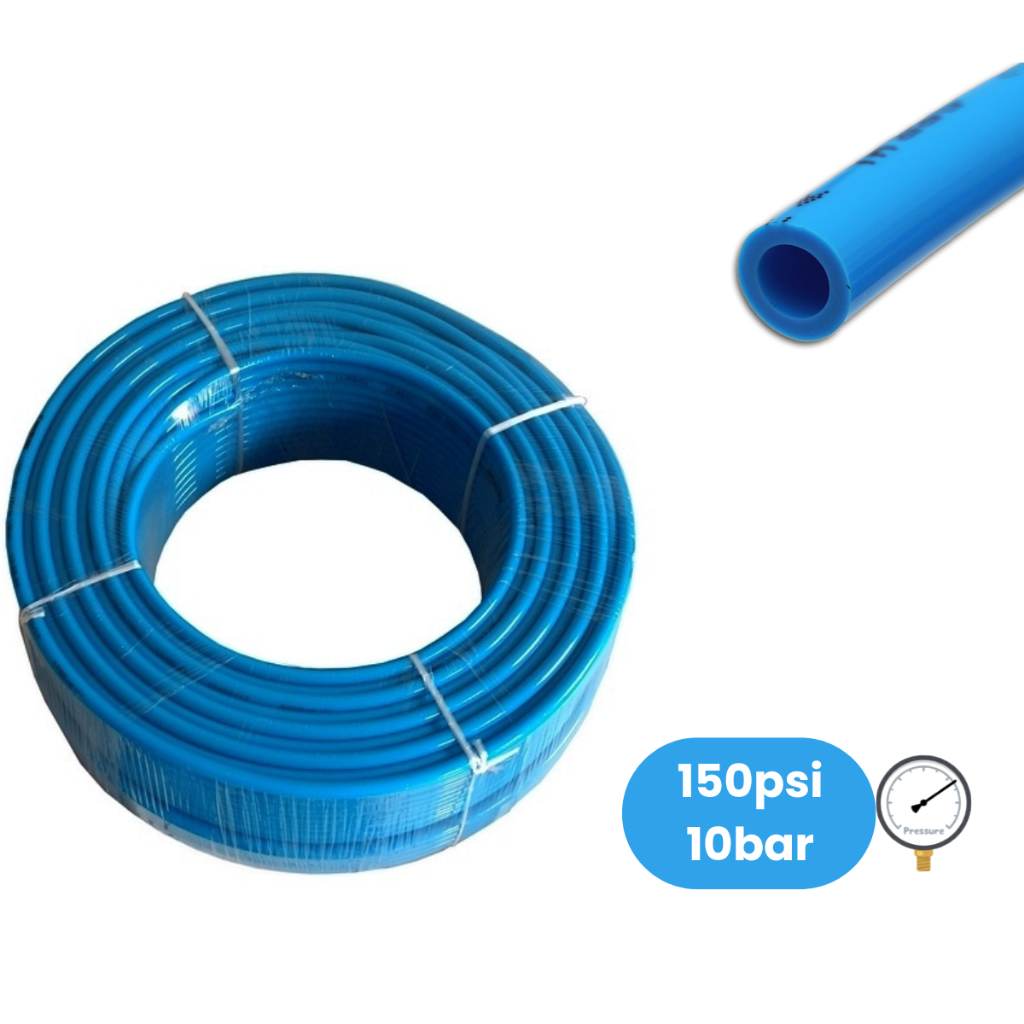 Mangueira PU 6mm x 4mm Azul Pneumática Ar Comprimido Automação 3m 5m 10m Industrial