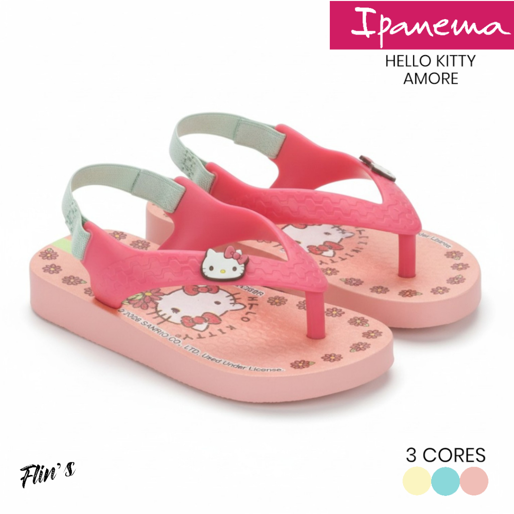 Chinelo Baby Ipanema Hello Kitty Amore | Original | Com Elástico | Menina em Oferta na Shopee