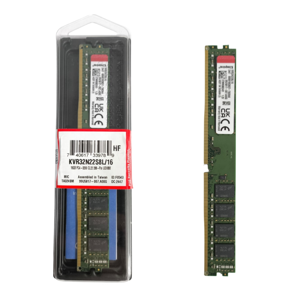 Memória RAM DDR4 16GB 3200Mhz Kingston KVR32N22S8L/16 UDIMM
