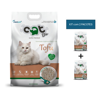 Kit 2 Pacotes - Areia Higienica Biodegradável para Gatos - Catbio Tofu - 4kg - Sem Poeira Boa Absorcao Forma torrão em Oferta na Shopee