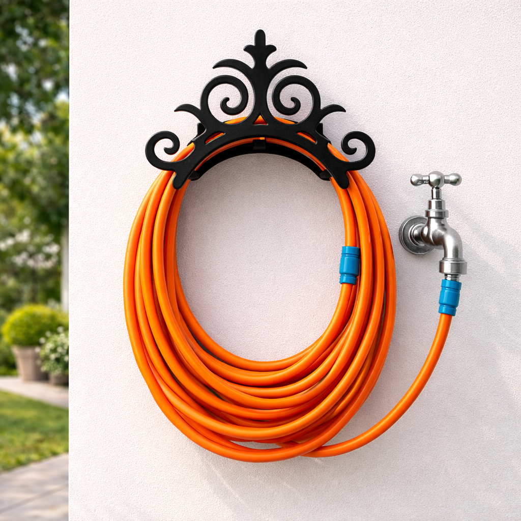 Suporte de enrolar mangueira de jardim quintal suporte fixo na parede em aço modelo Classico em Oferta na Shopee