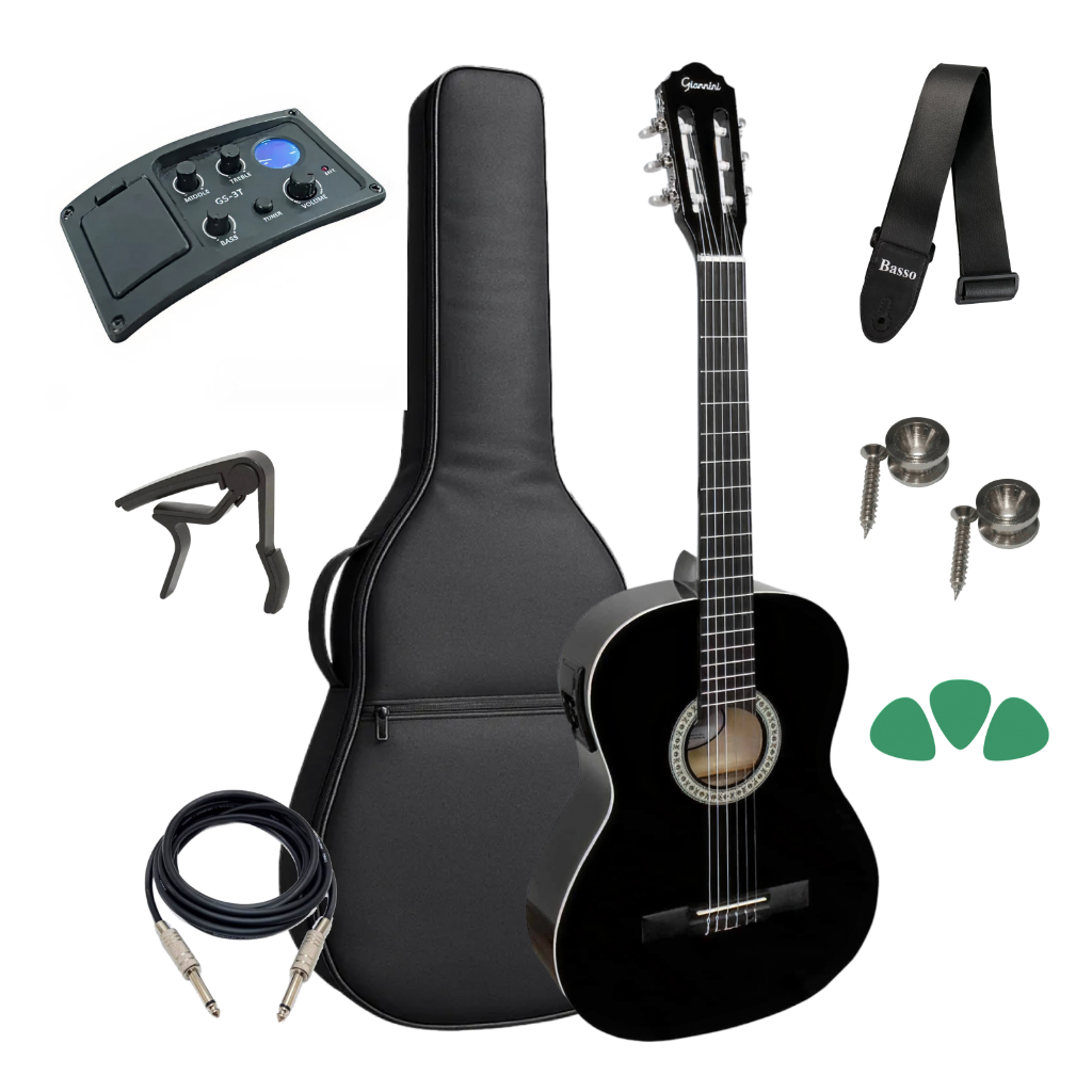 Violão Eletroacústico Giannini N-14 Eq Náilon C/ Capa E Kit