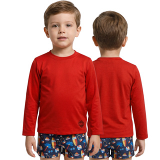 Conjunto Camisa UV + Sunga Boxer infantil/juvenil praia/piscina do 2 ao 16 anos em Oferta na Shopee